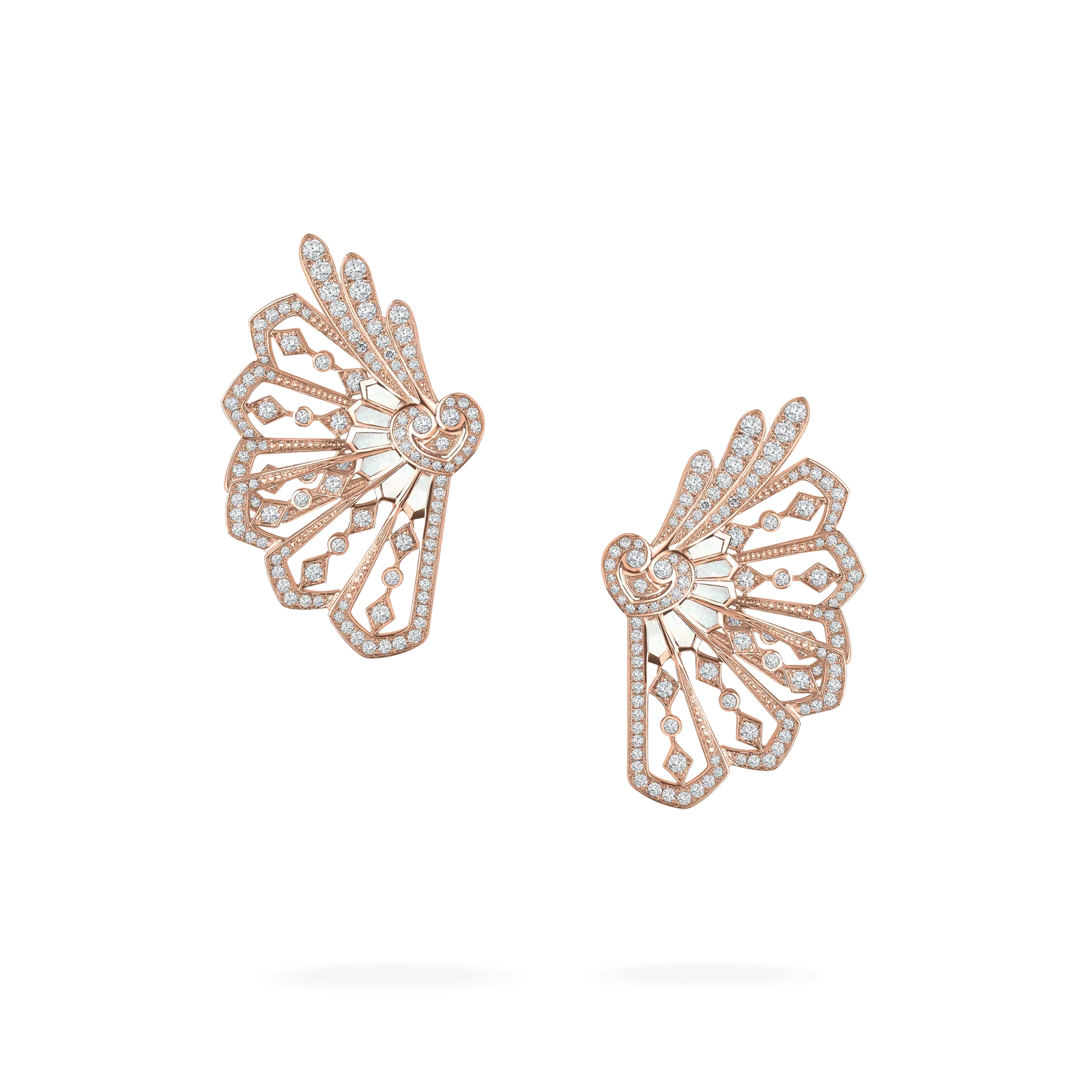 Fanfare Diamond and Mother of Pearl Earrings