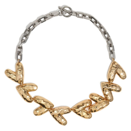 textured hearts necklace